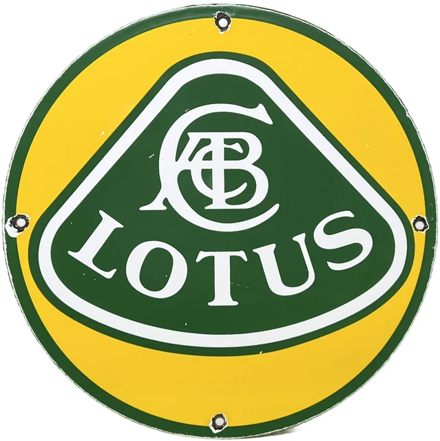 VINTAGE LOTUS PORCELAIN Sign Car Dealership Gas Oil Garage Service Shop