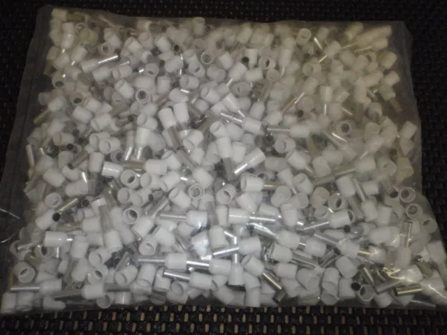 500Pc Wire Cord  End Ferrule Crimp White 16 Awg E1508Wh