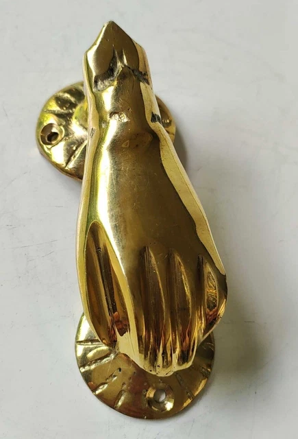 Heurtoir de porte/Marteau de porte Design en forme de main, en laiton poli