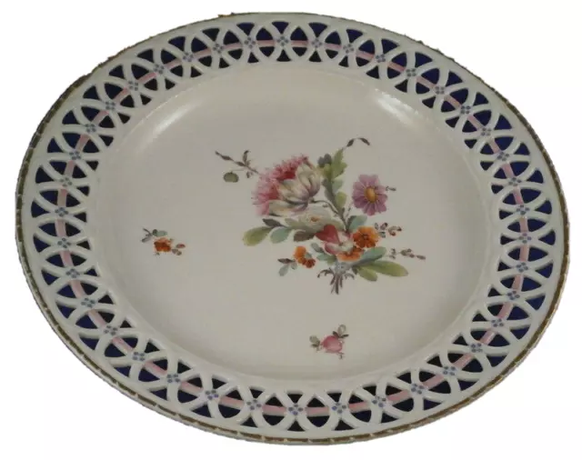 Antique 18thC Fuerstenberg Porcelain Floral Plate Porzellan Teller Blumen German