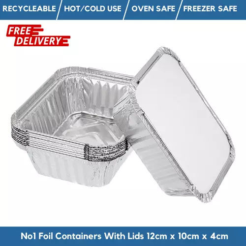 Aluminium Foil Food Containers With Lids Takeaway Containers No1 Small 250ml