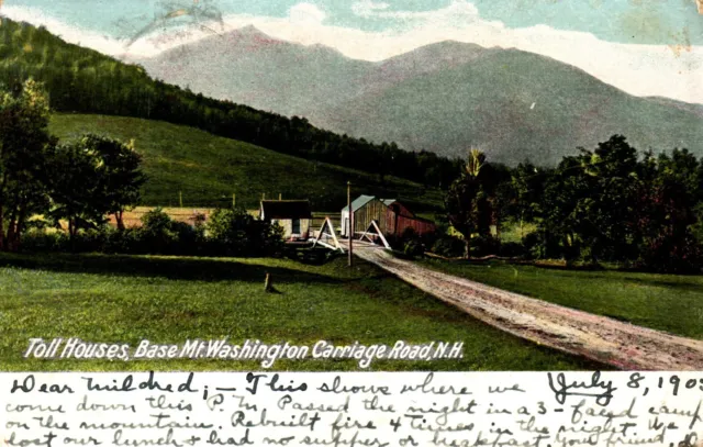 Postcard Toll Houses Base Mount Washington Carriage Rd., New Hampshire