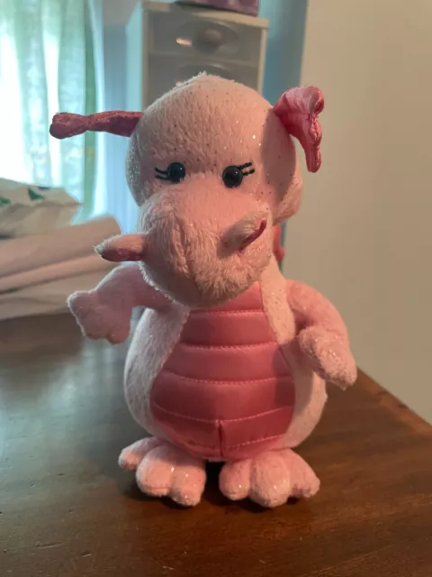 Ganz Webkinz Glitzy Dragon HM616 Pink Metallic 9" Plush Stuffed Animal No Code