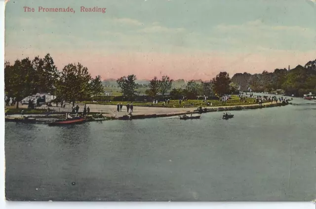 PROMENADE - READING - Vintage (1900s) postcard - Thames