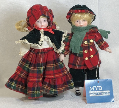 Porcelain Dolls  8 1/2in MYD Marian YU Designs Twin  2608 On Both, December 1987