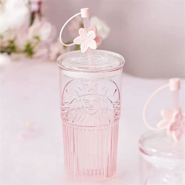STARBUCKS CHINA 2023 Peach Blossom Topper Pink Siren 19oz Glass Cup
