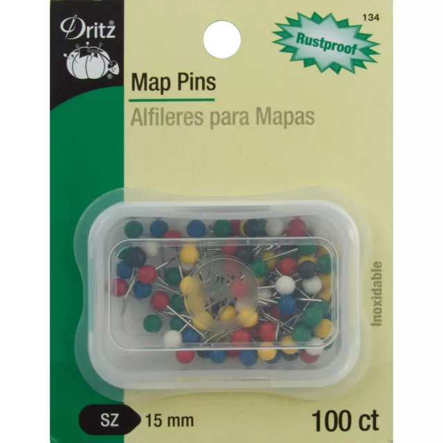 Dritz Map Pins 15mm 100/Pkg 134