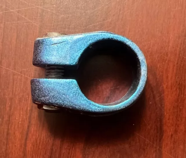 Suntour style BMX bicycle seat clamp - 25.4mm (1") - Blue