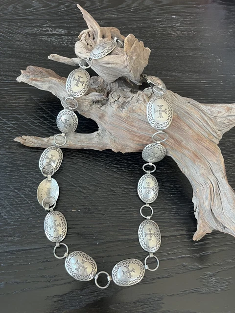 VINTAGE NATIVE AMERICAN NAVAJO STERLING SILVER CONCHO Necklace/belt VINTAGE NATIVE AMERICAN NAVAJO STERLING SILVER CONCHO Necklace/belt