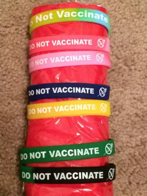 2 Boy Girl Adult Do Not Vaccinate awareness antivax silicone Jelly bracelets