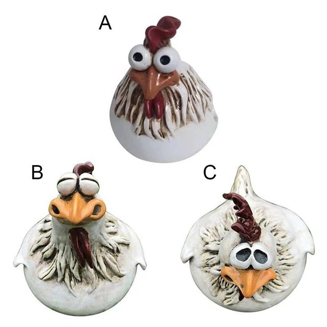 Hen Resin Home Decoration Fence Garden Sculpture Rooster Clip Chicken Statue 3