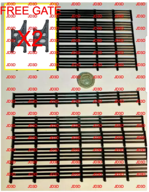 Scenery 1:76 OO gauge FENCING -10FENCE + 2GATE PACK- UK [Model Railway]