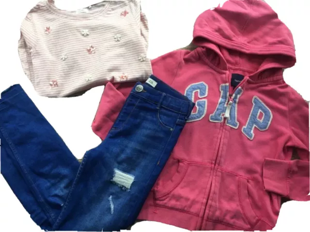 CONFEZIONE CON CAPPUCCIO RAGAZZA 8-9 ANNI NEXT Top Jeans River Island GAP casual