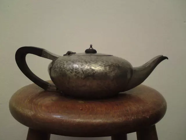 Arts & Crafts Hammered pewter teapot Connell 83 Cheapside William Hutton & Sons