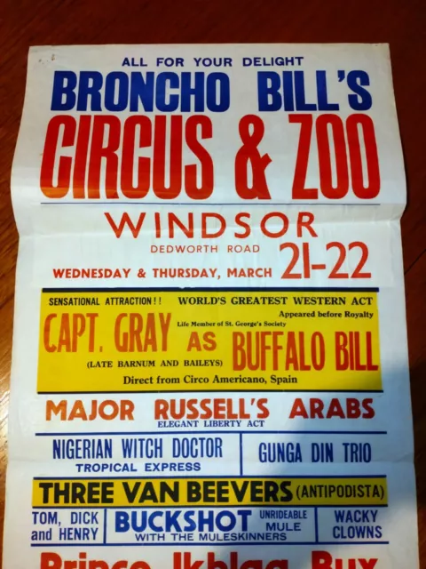 Broncho Bill's Circus - Pre Circus Hoffman- Billy Mack- Poster