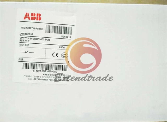 Neuf 1Pcs ABB 3P 630A OT630E03P Déconnecte Interrupteur en Boîte