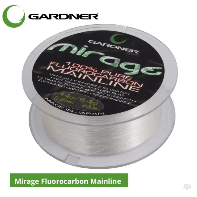 Gardner Tackle Mirage Fluorocarbon Mainline - Carp Coarse Fishing Leader Line