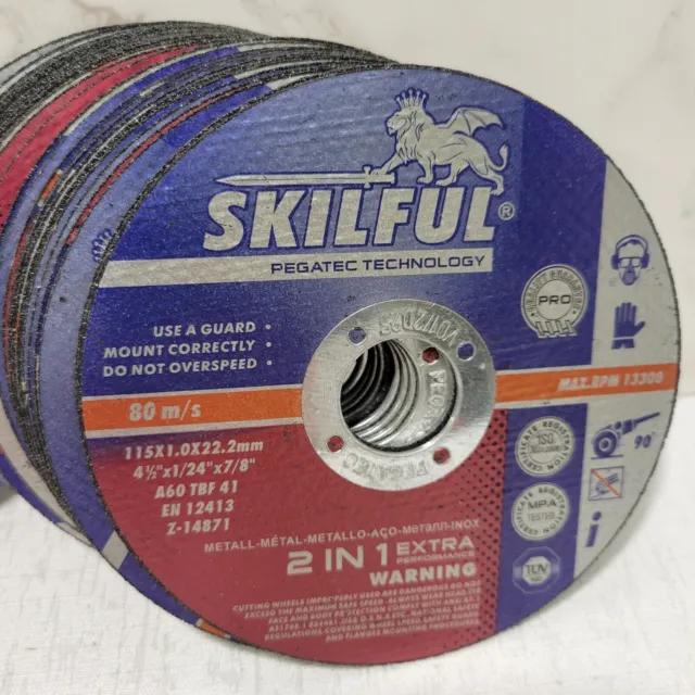 24 Pack SKILFUL Cut Off Wheels 4 1/2" Cutting Discs for Metal / Stainless Steel