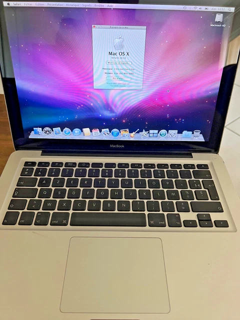 Apple MacBook 13" 2008 – Intel Core 2 Duo, 4 Go RAM, 160 Go HDD, Bon état