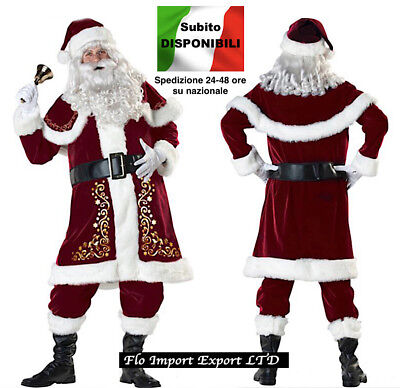 Vestito Costume Babbo Natale M-6XL Cosplay Santa Claus Christmas Suit SANTC04
