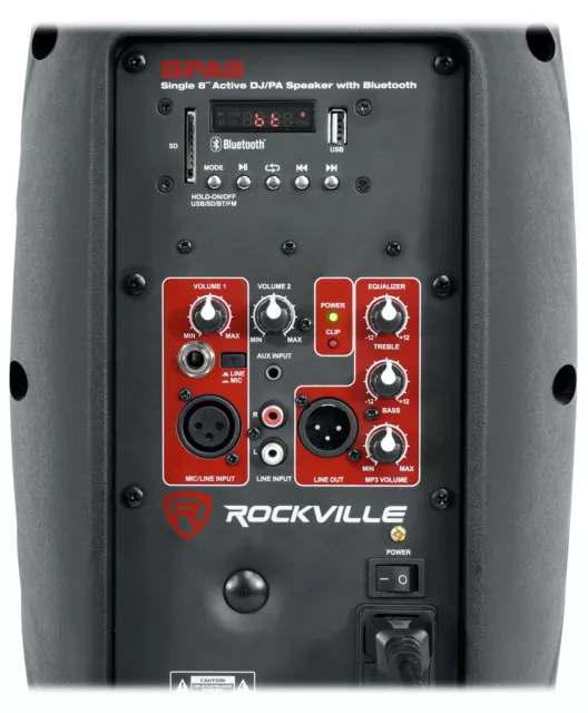 Rockville 8" Church/School Audio Visual Speaker Sound System w/ Lavalier Mic 3