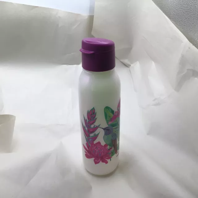 New Tupperware Hummingbird Medium Eco Shimmers Water Bottle 25oz / 750ml Purple