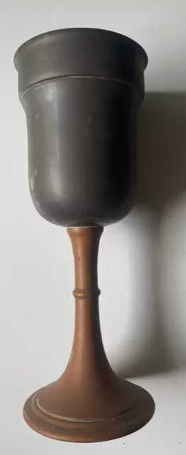 Großer, schwerer Pokal bzw. Kelch aus Messing und wohl Eisen - 29 cm - 1,2 Kilo