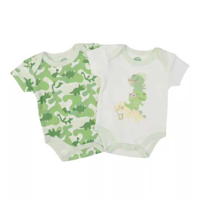 Bodies - coton bio - lot de 2 - bébé/tout-petit - Dinosaure - manches courtes