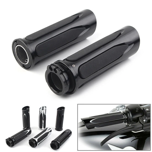 Pair Soft Touch Hand Grips Fit Harley Touring Street Road Glide Electra Glide
