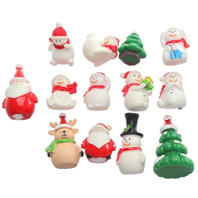 Dollhouse Santa Claus Figurines Miniature Snowman Christmas Accessory Xmas Tree