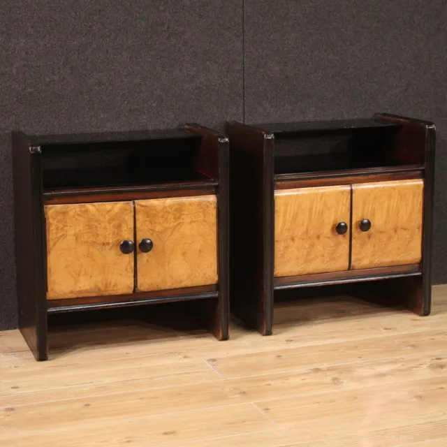 Couple Vintage Art Deco Style Bedside Tables Modern Furniture Design xx Second