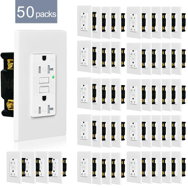 20A GFCI Outlet Weather Resistant TR WR Wall Receptacle w/ LED Indicator 50 Pack