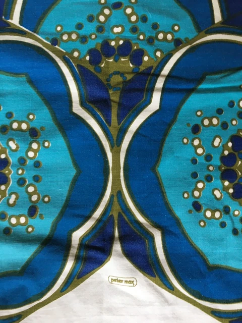 Vintage Peter Max Original “Blue Moon Flowers” Fabic From 1968 24x40 inches! Vintage Peter Max Original “Blue Moon Flowers” Fabic From 1968 24x40 inches!