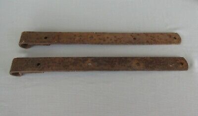 Pair of Antique Rustic 20 5/8" Iron Strap Hinges (Farm Barn Door Gate Rusty) 2