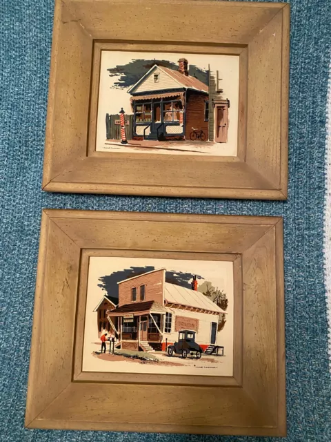 Lot of 2 Framed Mark Coomer Serigraphs - Georgetown & New Orleans MCM Art  Prints