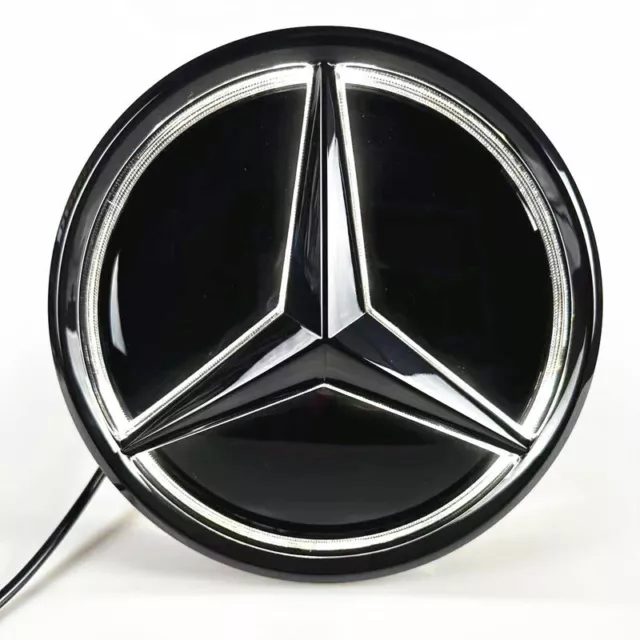Black Star Grill Emblem White LED Illuminated Badge for Benz C/W204