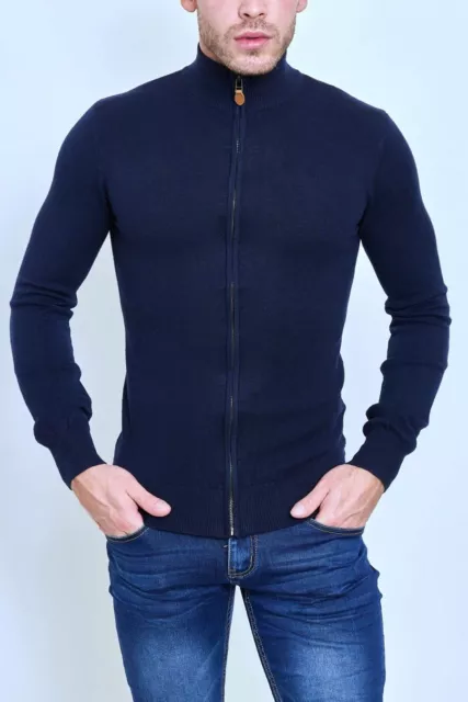 Maglione uomo pullover collo alto dolcevita maglioncino slim zip vintage da 2XL