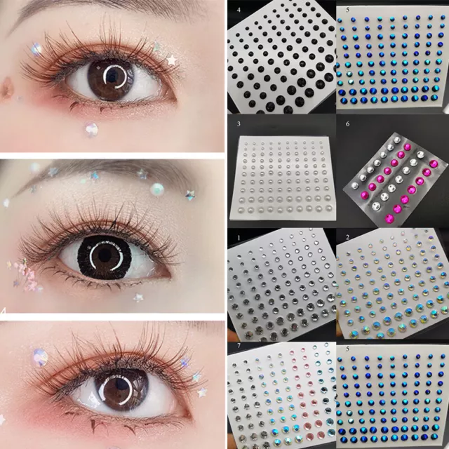 Cara Joyas 3D Color Diamante Sombra de ojos Pegatina Amoladora Uñas Decorati L