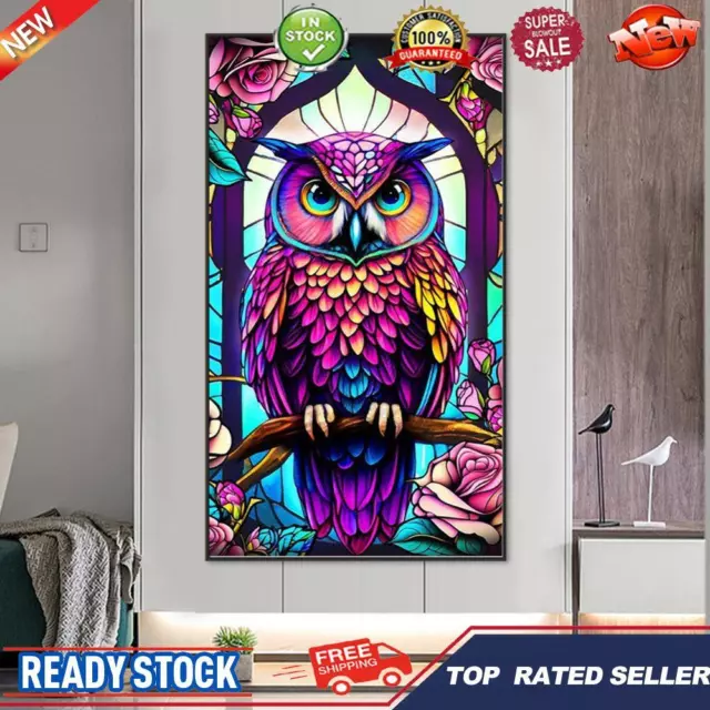 Paint By Numbers Kit On Canvas DIY Oil Art Owl Picture Home Wall Decor 40x70cm