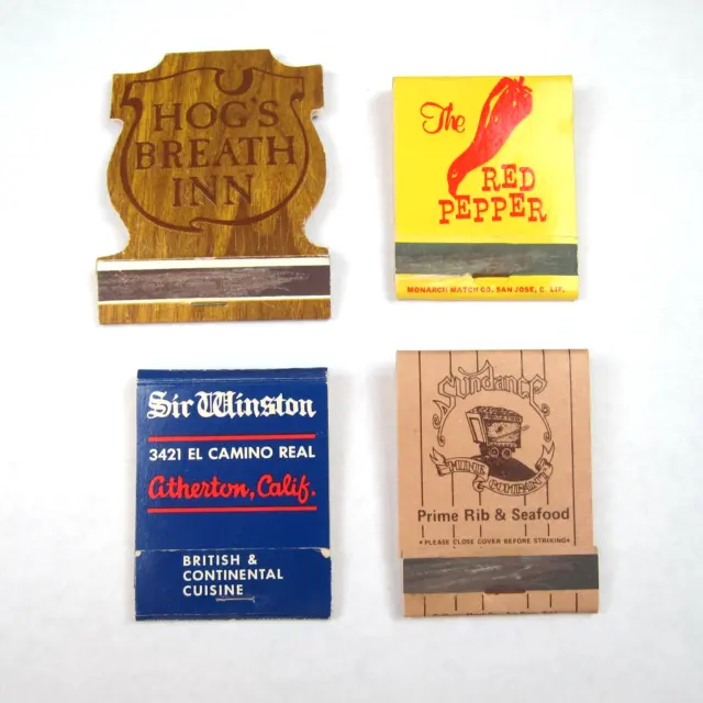 4 Vintage Matchbook Covers Hogs Breath Inn Red Pepper Sir Winston Sundance CA