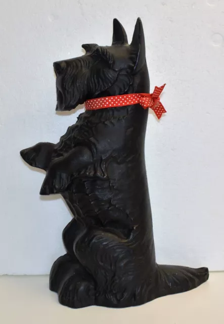 Vtg Gusseisen Scottish Terrier Scottie Hund Groß Schwer Statue Tür Stopp 16 ¾