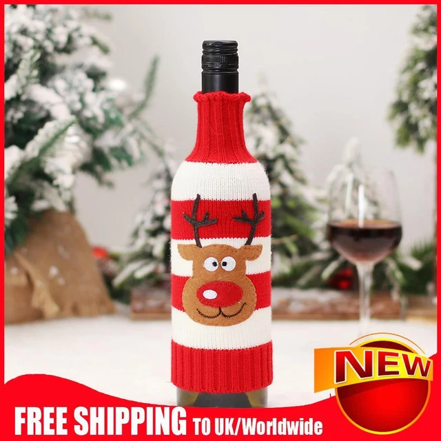 Flannel Champagne Cover for Xmas Home Champagne Bag Bottle Cover Christmas Props