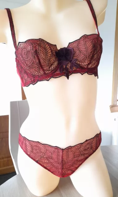 Ravage Red/Black/Aubergine MYTHE Soft Cup Balconette U/W Bra