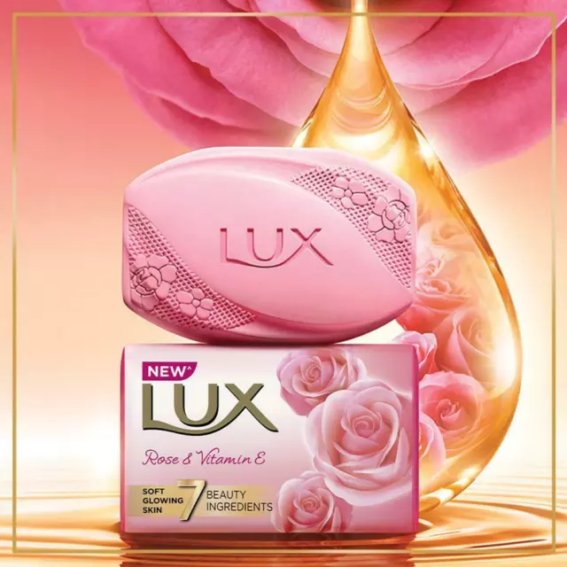 Jabón de baño Lux - Barra de jabón de belleza para piel brillante con rosa...