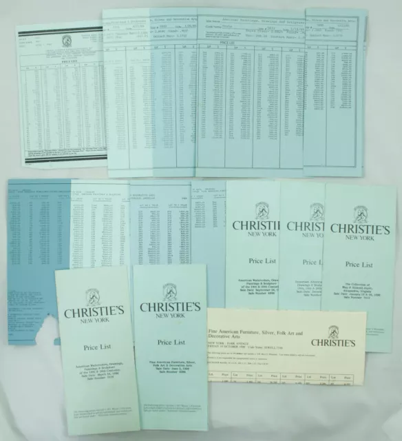 Vintage Christie's Art Auction Catalog Price List Lot