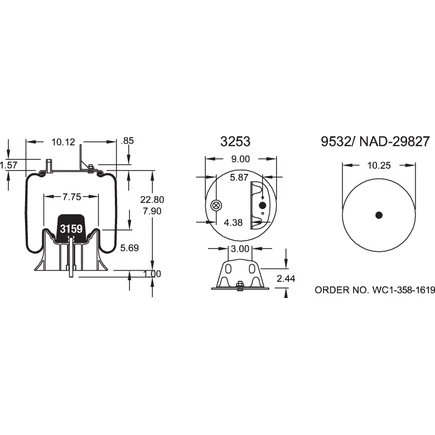 Firestone W013589470 Airide Air Spring Reversible Sleeve 1 T15 V 8
