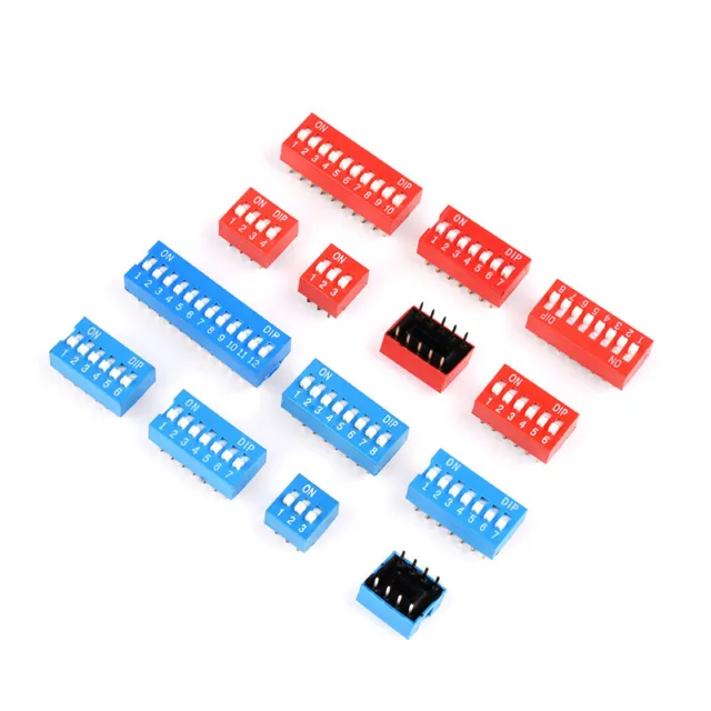 1/2/3/4/5/6/8 Way ON/OFF 2.54mm DIL DIP Slide Switch PCB Toggle Snap Switches