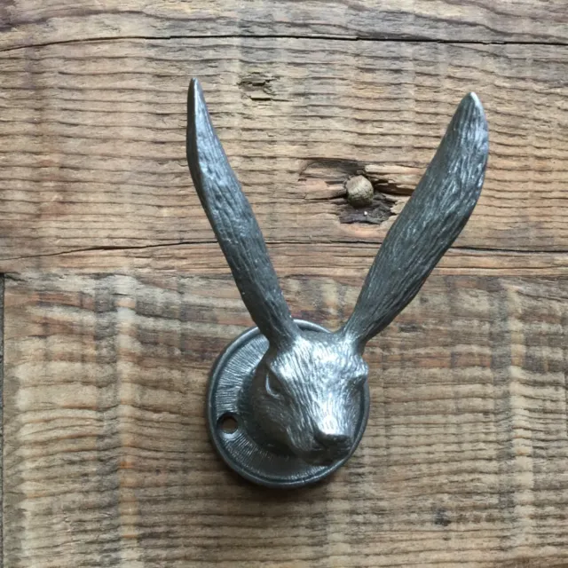 Cream Hare Coat Hook Rabbit Wall Sculpture Vintage Metal Retro