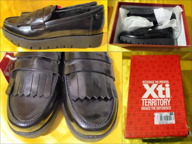 Neufs. Mocassins XTI. Pointure 37.  Noir vernis. Jamais portés.