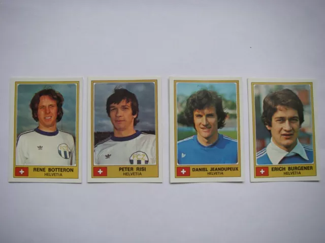 PANINI EURO FOOTBALL 1976 4 authentiques vignettes footballeur SUISSE HELVETIA